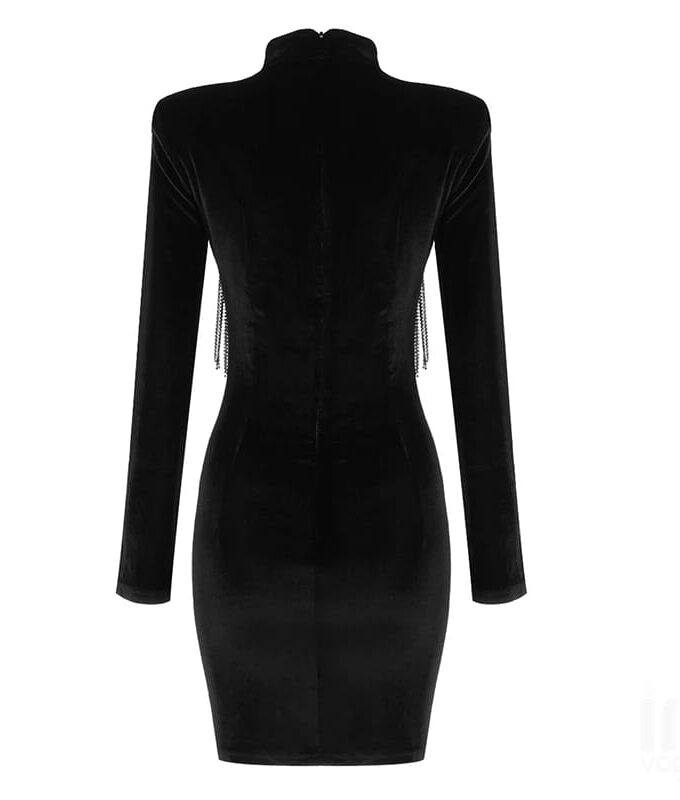Tinsel rhinestone velvet dress