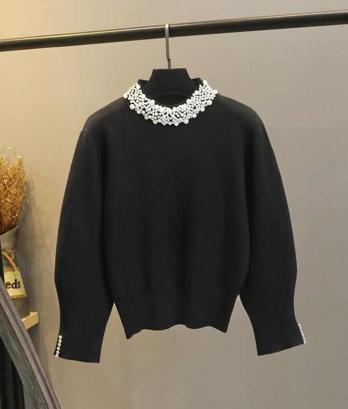 Keshi Pearl Embellished Pullover - sweater