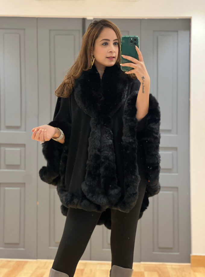 Alfie faux Fur Wrap-Cape