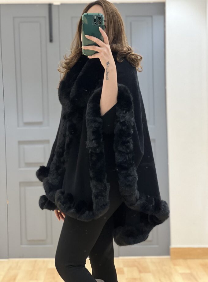 Alfie faux Fur Wrap-Cape