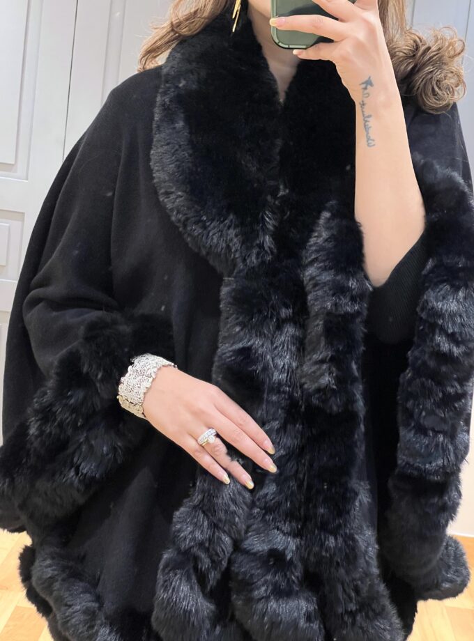 Alfie faux Fur Wrap-Cape