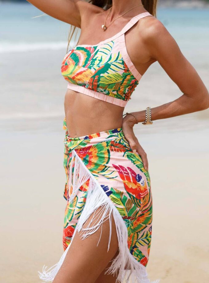 saka luxe swim suit with sarong
