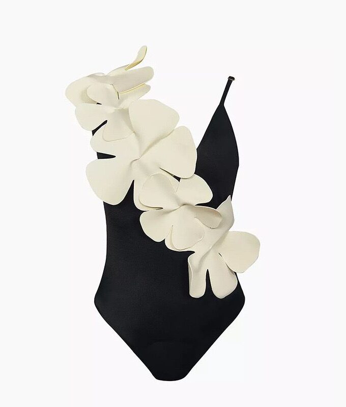 damier luxe swim suit with sarong1