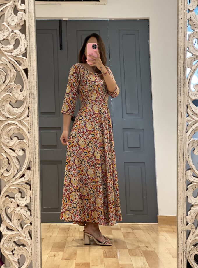 Mono Floral Long Dress