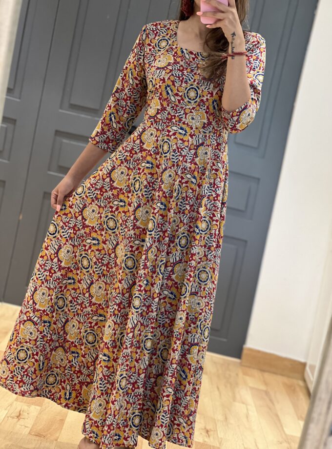Mono Floral Long Dress