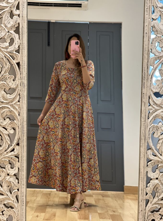Mono Floral Long Dress