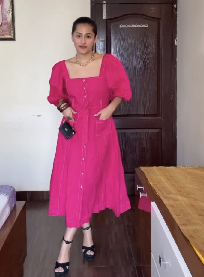 Almola cotton dress with belt