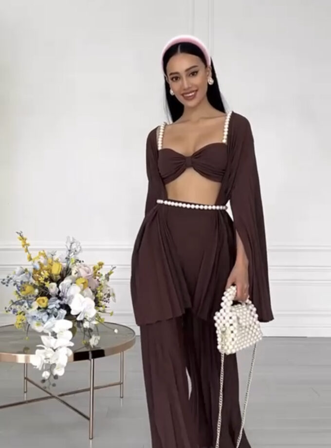 Tabama pearl & pleated coord set