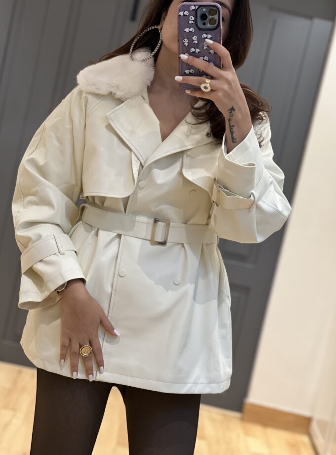 Fleece Lined Faux Leather Jacket