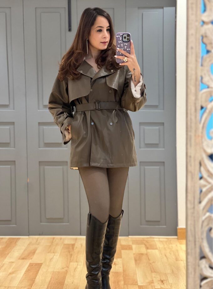 Fleece Lined Faux Leather Jacket