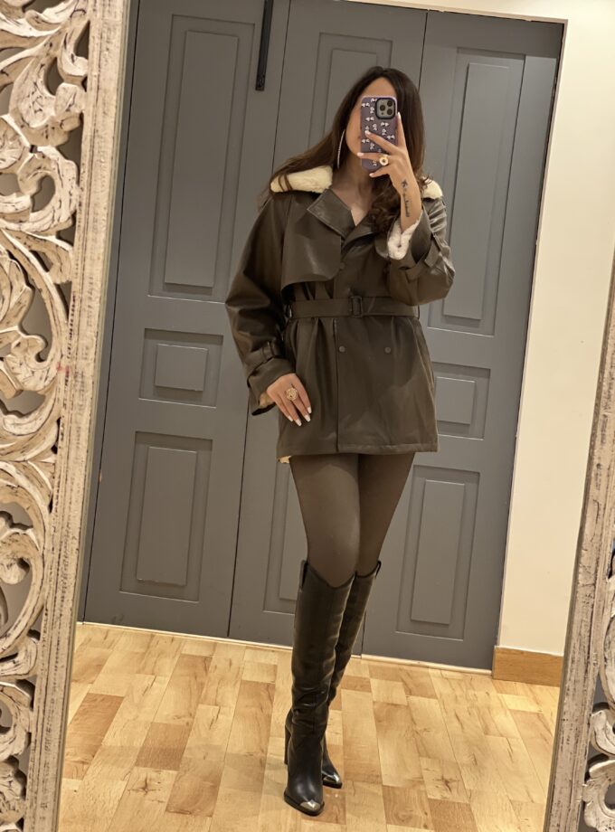 Fleece Lined Faux Leather Jacket