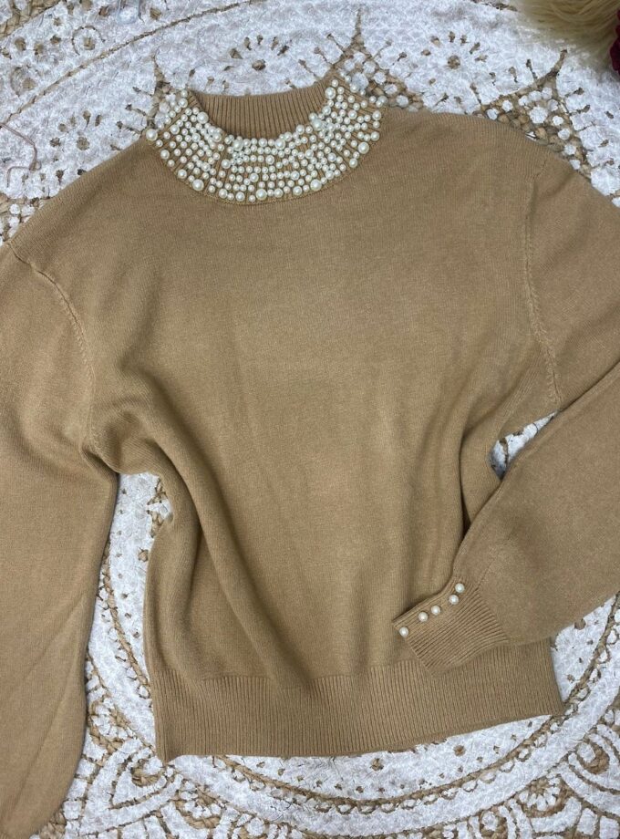 Keshi Pearl Embellished Pullover - Sweater