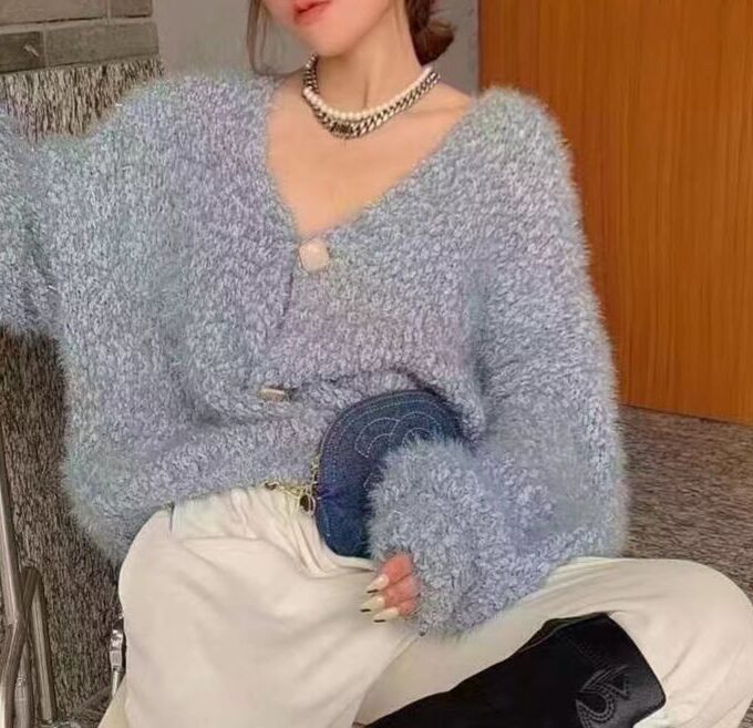 Faux fur Long Cardigan - Sweater