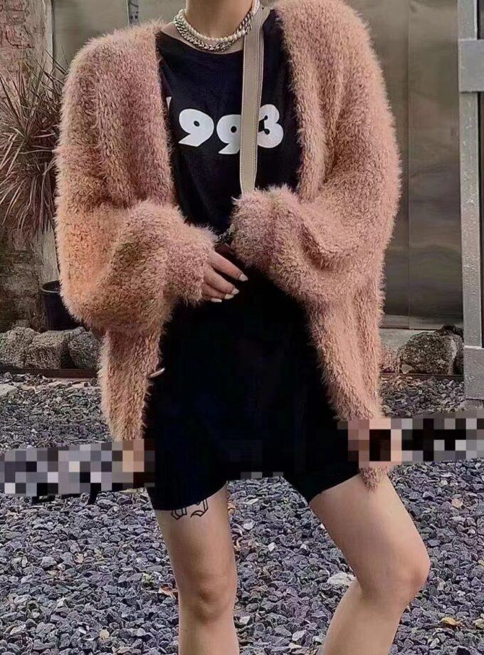 Faux fur Long Cardigan - Sweater