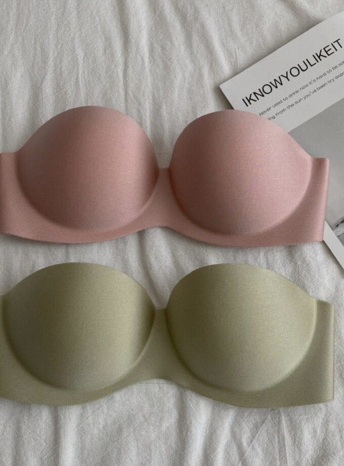 Strapless Seamless Bra with transparent back straps