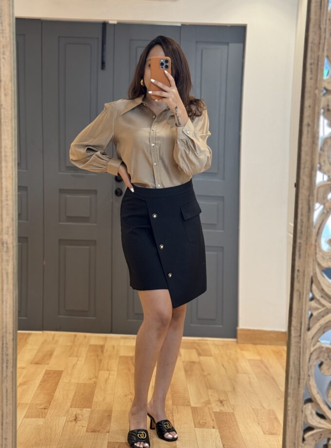 Petra Luxe Coord Set Waist Coat- Shirt And Skirt Combo