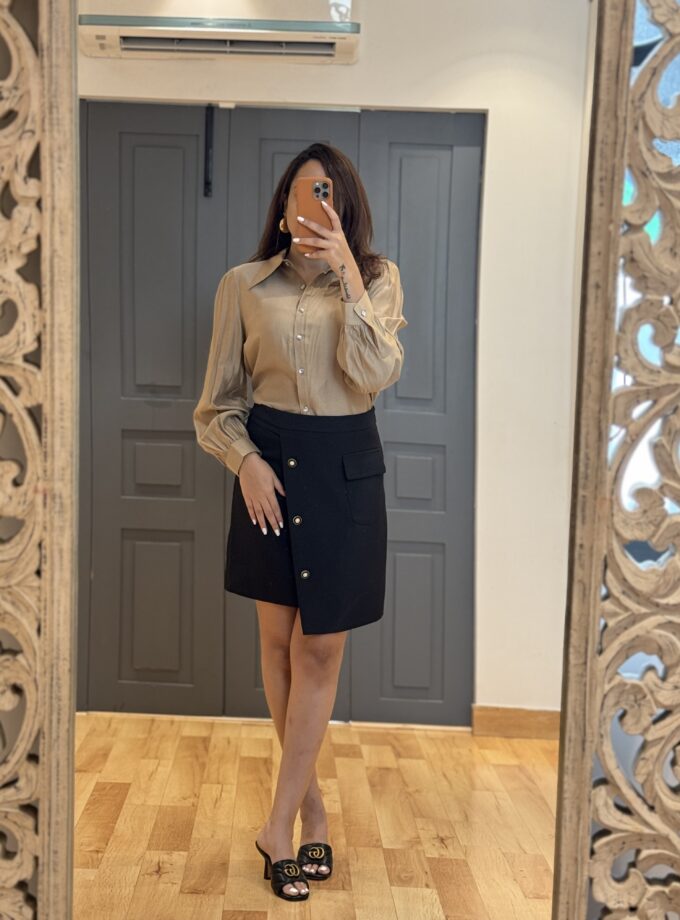 Petra Luxe Coord Set Waist Coat- Shirt And Skirt Combo