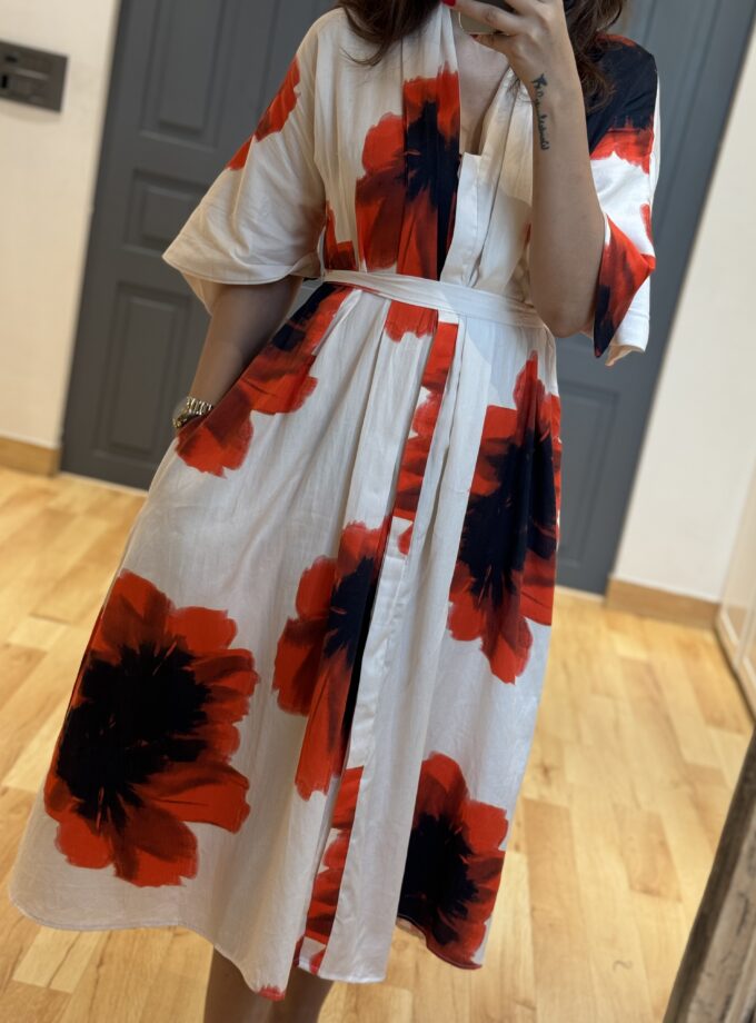 Neri Luxe Printed Dress With Belt