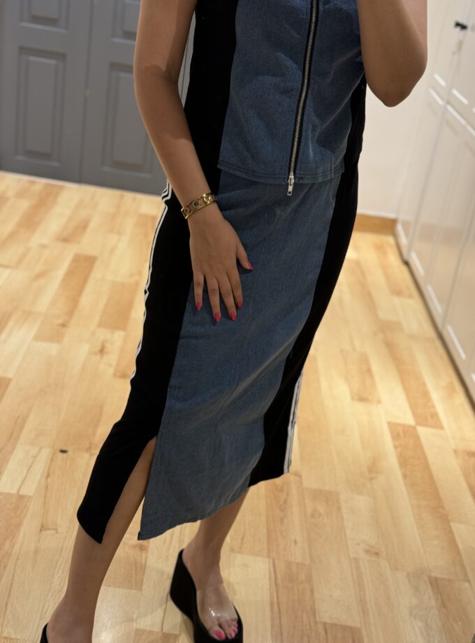 Denim Coord Set : Skirt And Top