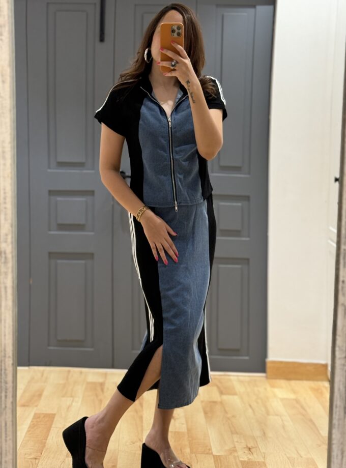 Denim Coord Set : Skirt And Top