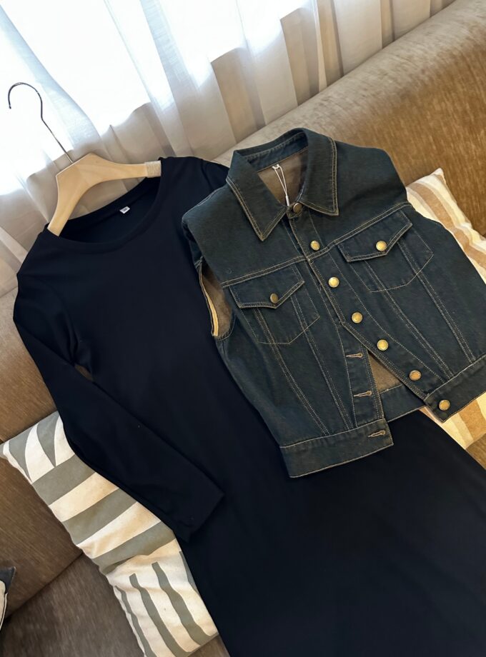 Angel Dress With Denim Jacket
