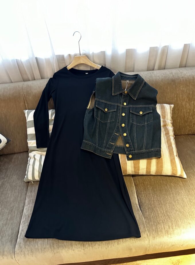 Angel Dress With Denim Jacket