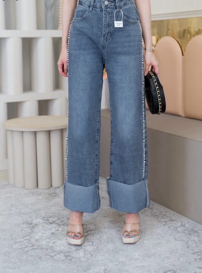 Pearl Embellished Denim