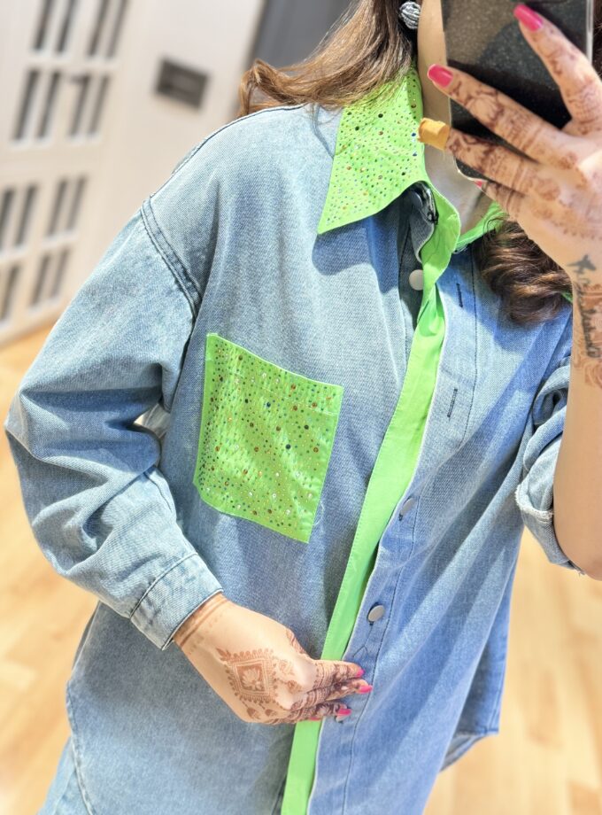 Denim Sequin Shirt