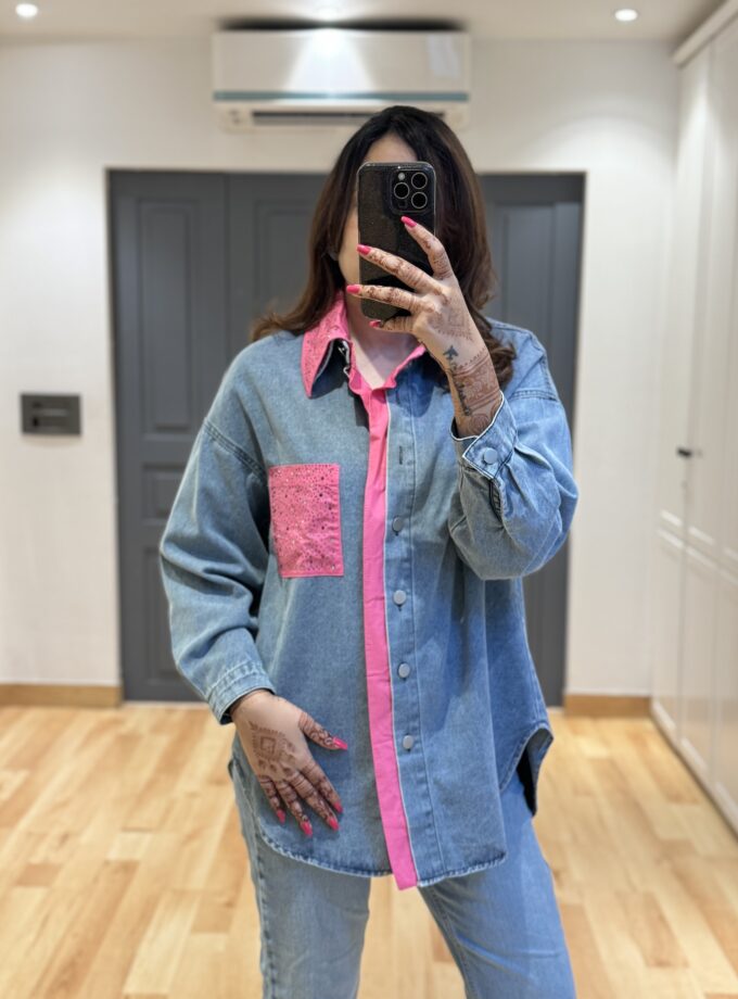 Denim Sequin Shirt