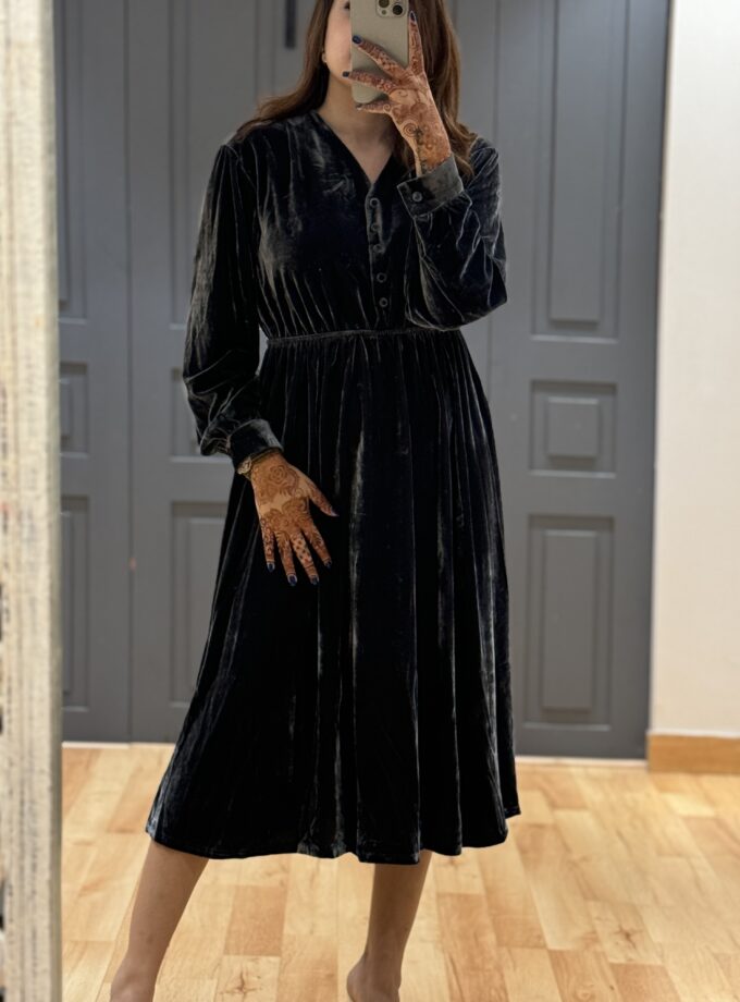 Luxe Long Velvet Dress