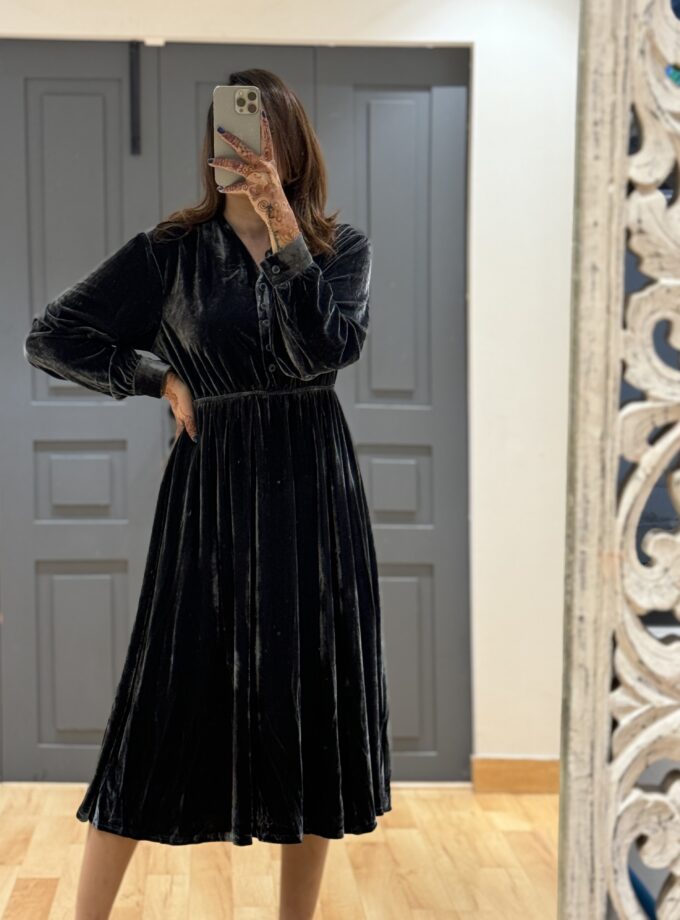 Luxe Long Velvet Dress