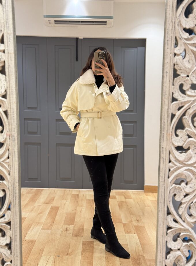 Fleece Lined Faux Leather Jacket