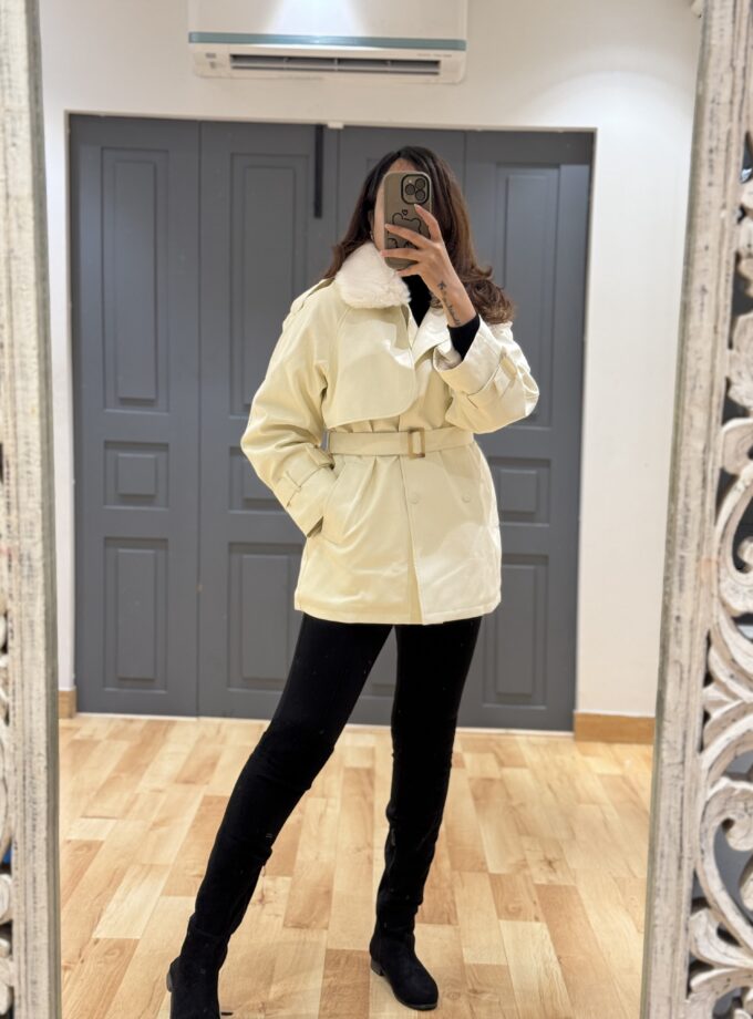Fleece Lined Faux Leather Jacket