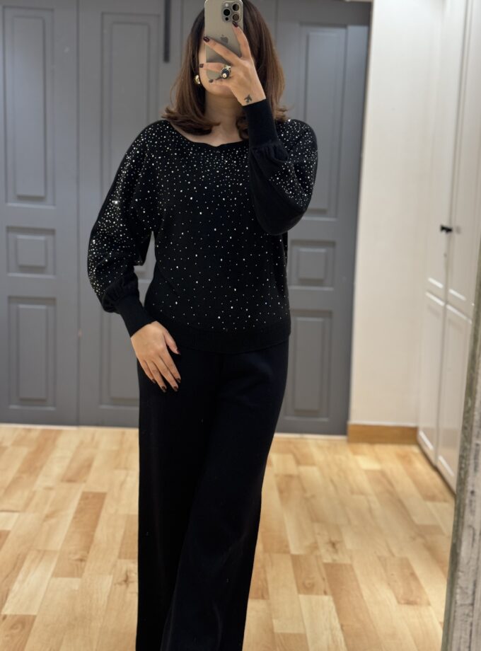 Collo Rhinestones Luxe Sweater