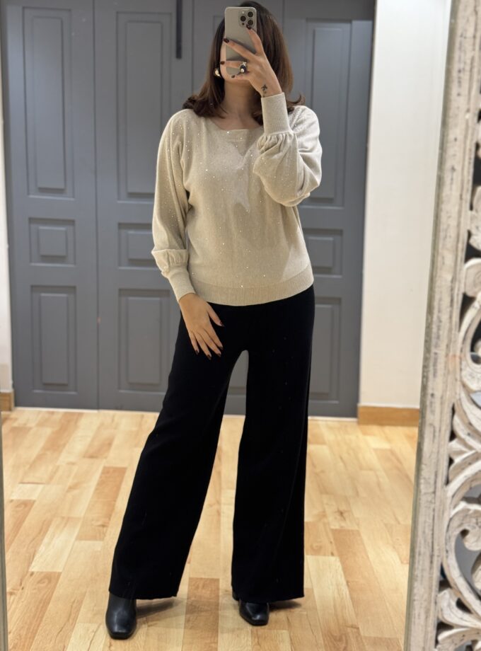 Collo Rhinestones Luxe Sweater