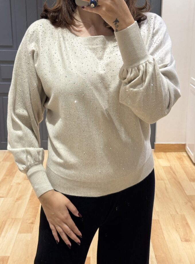 Collo Rhinestones Luxe Sweater