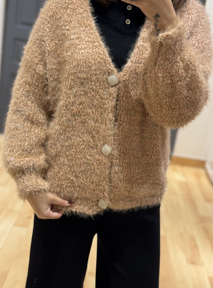 Faux fur Long Cardigan - Sweater