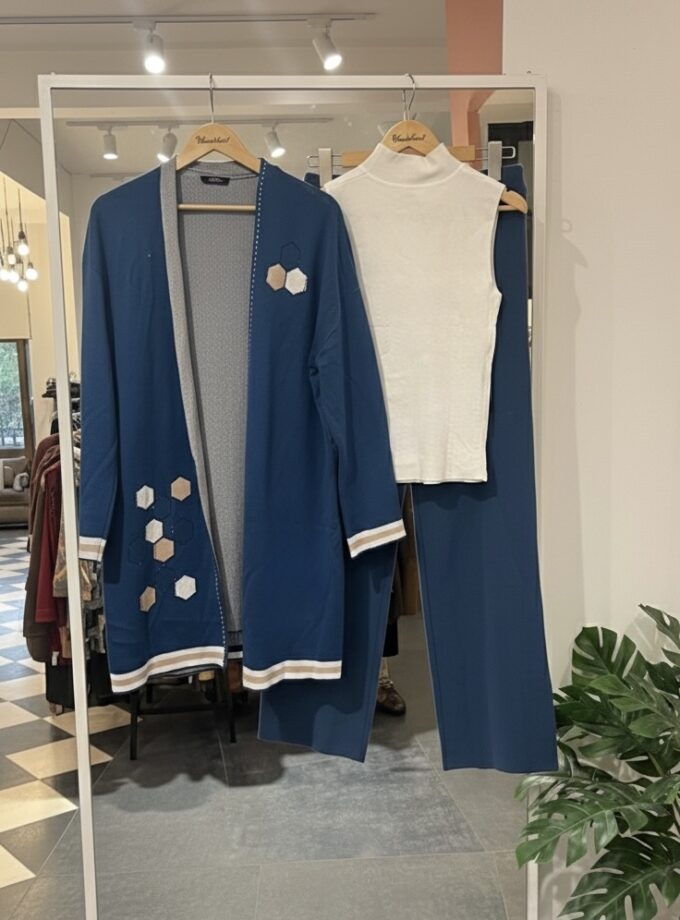 Croff 3 Piece Coord Set With Warm Pants And Long Coat
