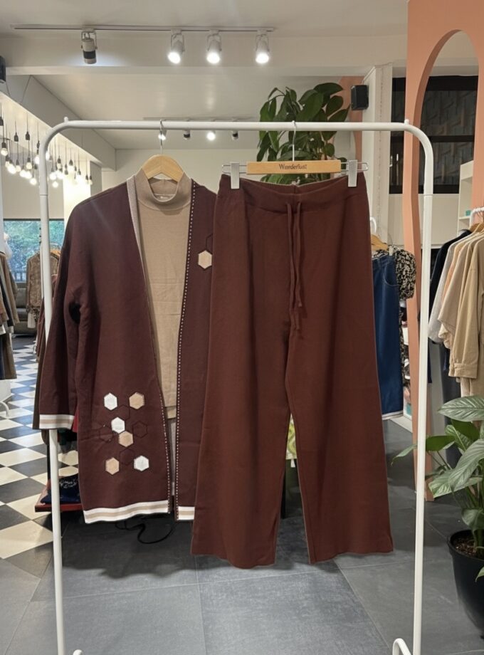 Croff 3 Piece Coord Set With Warm Pants And Long Coat