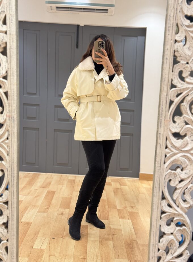 Fleece Lined Faux Leather Jacket