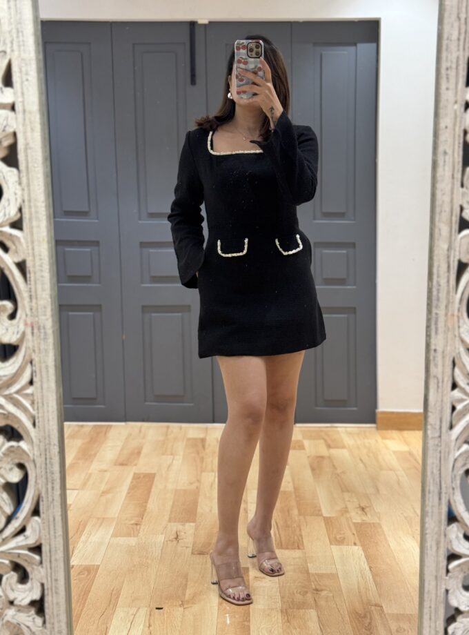 Swen Tweed Embellished Dress