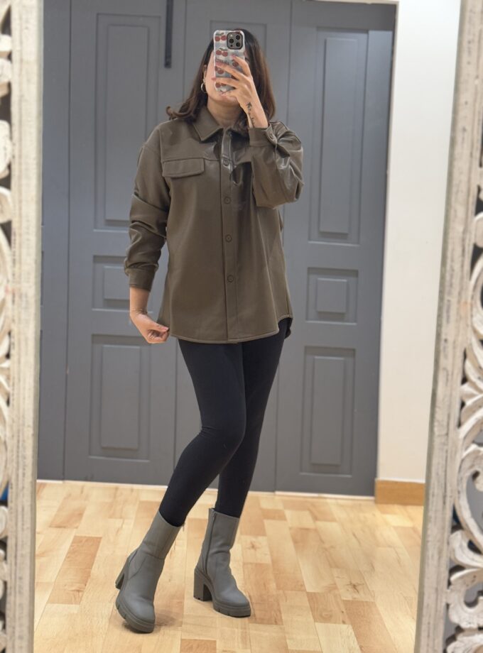 Leather Shirt With Fleece Lining