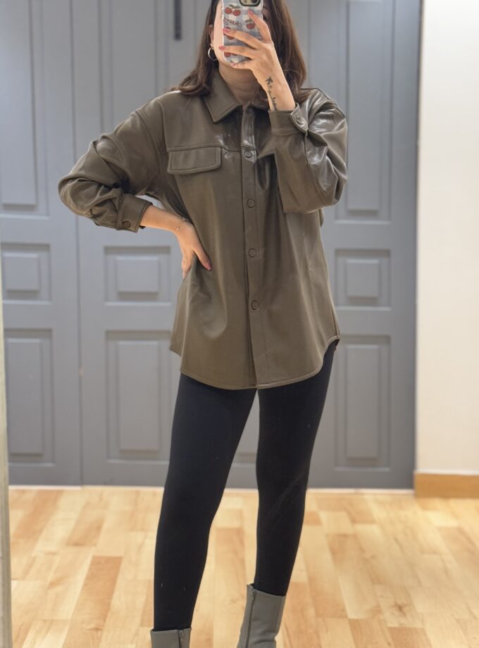 Leather Shirt With Fleece Lining