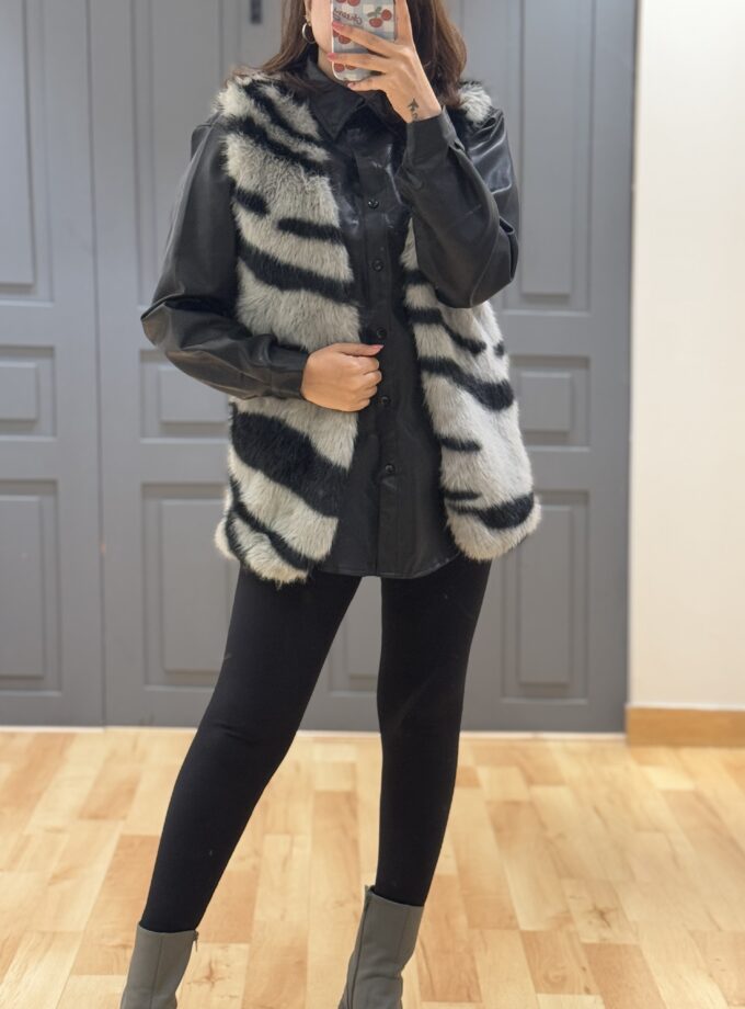 Leather Shirt With Fur Coat