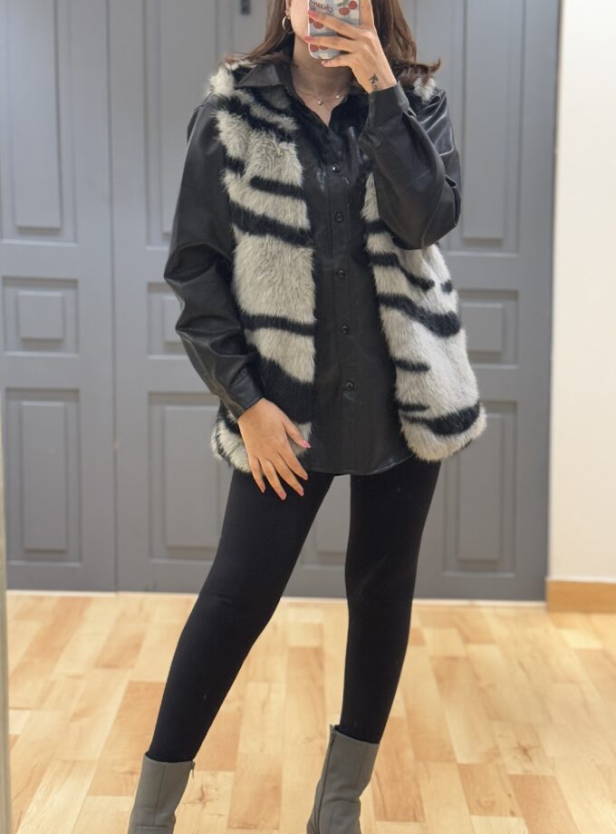 Leather Shirt With Fur Coat