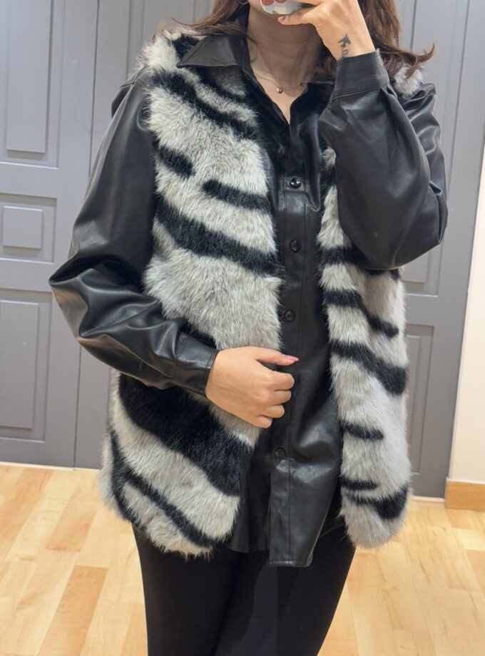 Leather Shirt With Fur Coat