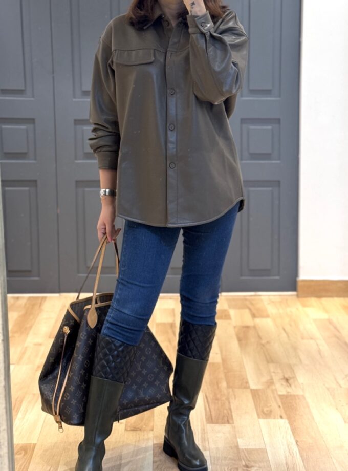 Leather Shirt With Fleece Lining