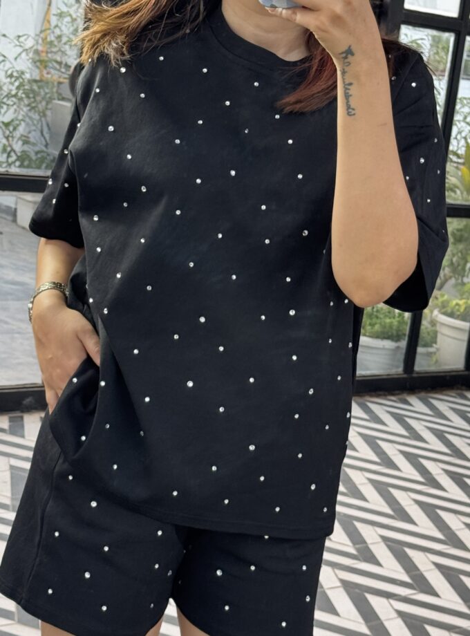 Moil Studded Coord Set With Short