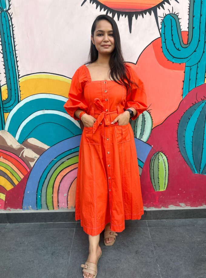 Almola cotton dress with belt