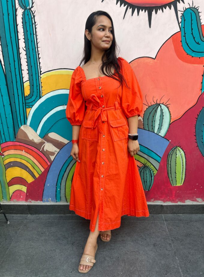 Almola cotton dress with belt